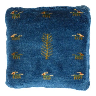 Fine Hand Knotted Persian Gabbeh Pillow For Sale