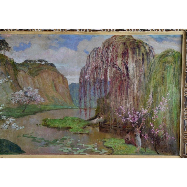 Large Asian Landscape, 1960s, Oil on Canvas, Framed For Sale - Image 11 of 13