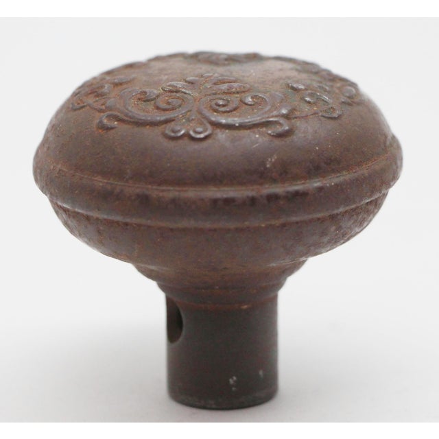 Traditional Antique Vittoria Cast Iron Single Entry Door Knob For Sale - Image 3 of 4
