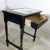 Wood Vintage Black Turned Leg Drawered End Table With Matador and Bull Tile Insert Top For Sale - Image 7 of 13