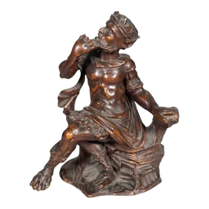 Early Italian Carved Figure of a Seated King