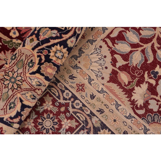 Traditional Shahid Pak-Persian Red/Blue Wool Rug - 8'1'' X 10'2'' For Sale In New York - Image 6 of 9