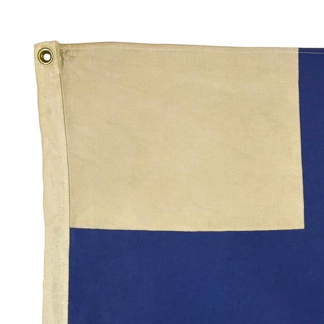 This vintage Finnish flag is made from a cotton cloth with printed design visible on both sides. Please note overall...