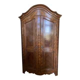 Grand Wood Inlay Armoire For Sale