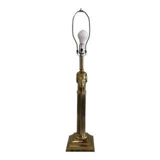 1970s Brass Rams Head Table Lamp For Sale