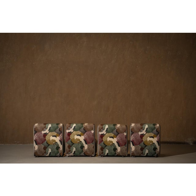 1970s Italian Modular Sofa in Freedom Flight Velvet, 1970, Set of 4 For Sale - Image 5 of 6