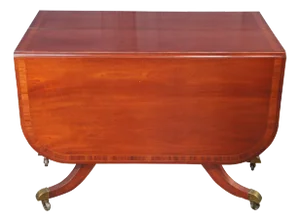 Union National Mid Century Duncan Phyfe Style Mahogany Drop Leaf Dining Table