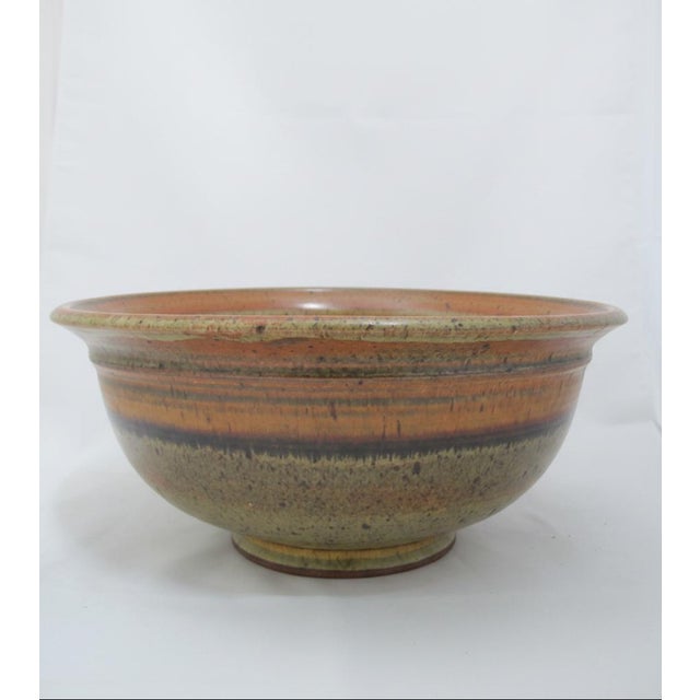 Mid-Century Modern Wally Schwab Pacific Nw Master Pottery XL Serving Mixing Bowl 17" For Sale - Image 3 of 17