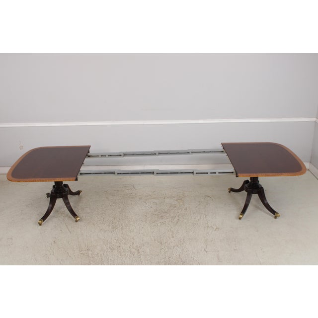 Baker Collectors Edition Banded Mahogany Dining Table For Sale In Philadelphia - Image 6 of 16
