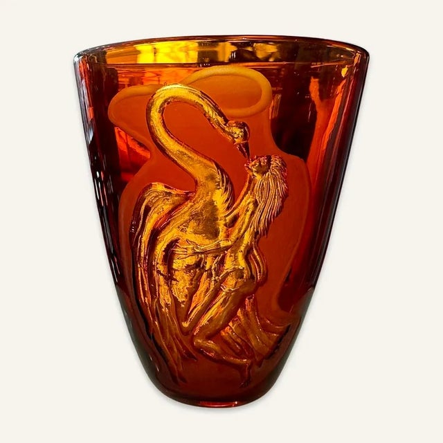 Glass 1980s Leda and the Swan Vase Prototype by Renato Gettuso for S.A.L.I.R For Sale - Image 7 of 7