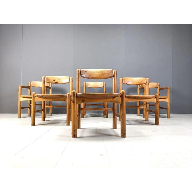 1970s Pine Wood Dining Chairs attributed to Rainer Daumiller for Hirtshals Savvaerk, 1970s, Set of 6 For Sale - Image 5 of 13