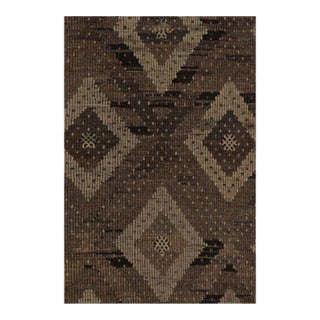 Vintage Turkish Kilim in Brown With Diamond Lattice Patterning - Rug & Kilim For Sale