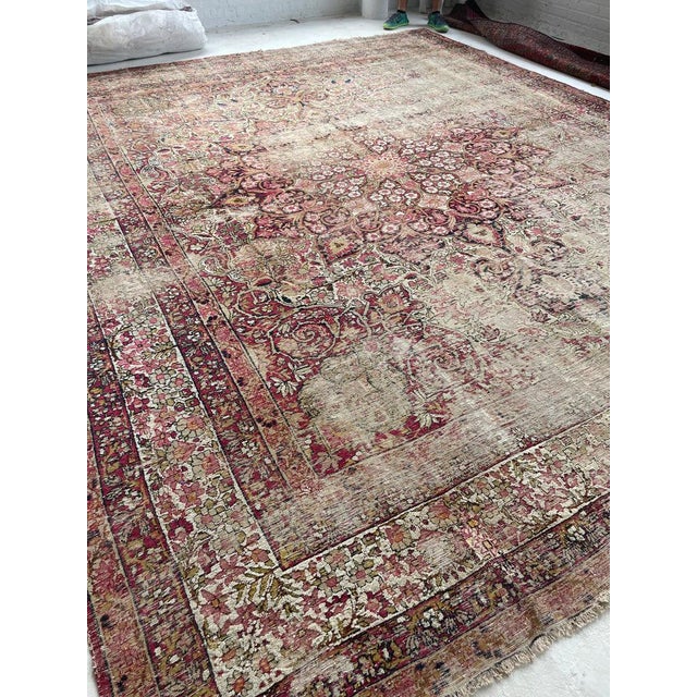 Muted Character-Rich Antique Kermanshah OVERSIZED Rug 11 x 13 For Sale - Image 14 of 18