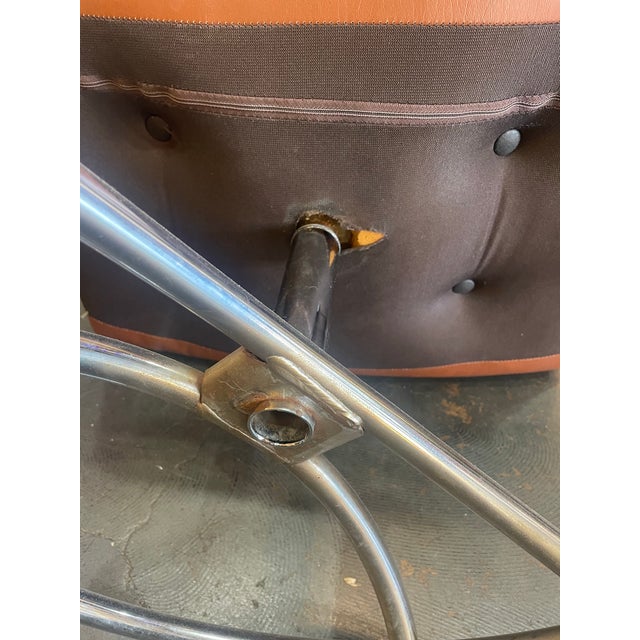 MCM Vintage Ekornes Chair and Ottoman W Great Chrome Base For Sale - Image 10 of 11