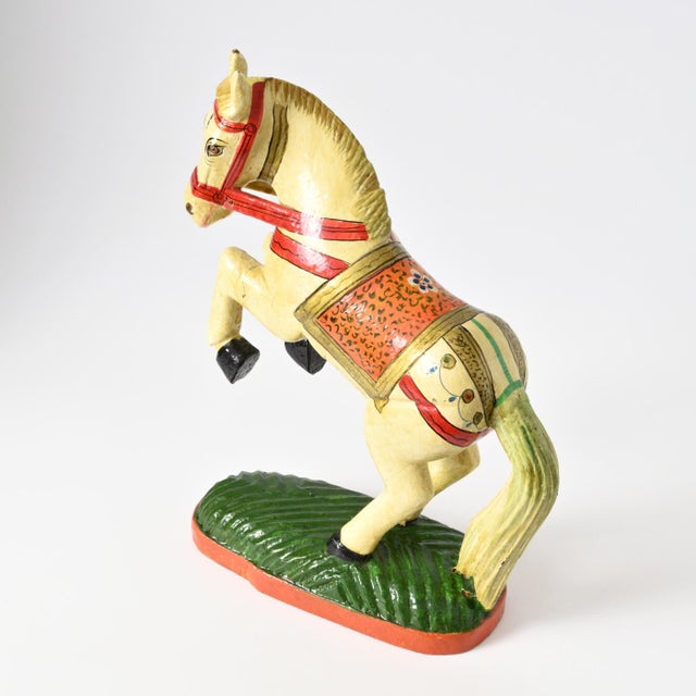 Vintage Hand-Painted Indian Horse Figurine, 1990s For Sale - Image 8 of 9