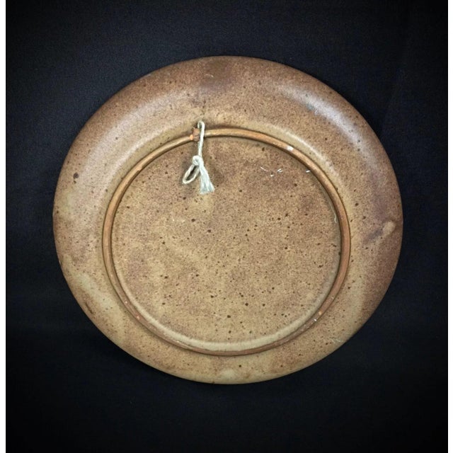 French Provincial Vintage Vallauris Ceramic Plate With "Weaver" Bas-Relief For Sale - Image 3 of 9