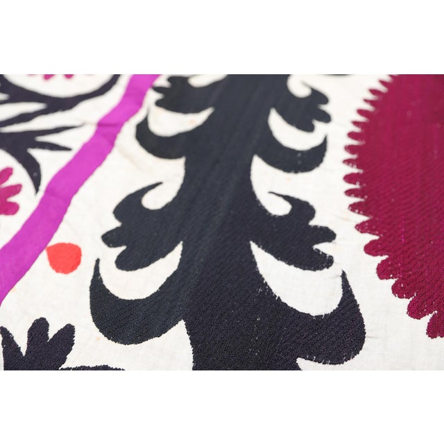 Folk Art Vintage Handcrafted Embroidered Suzani Wall Decor and Colorful Tapestry For Sale - Image 3 of 9