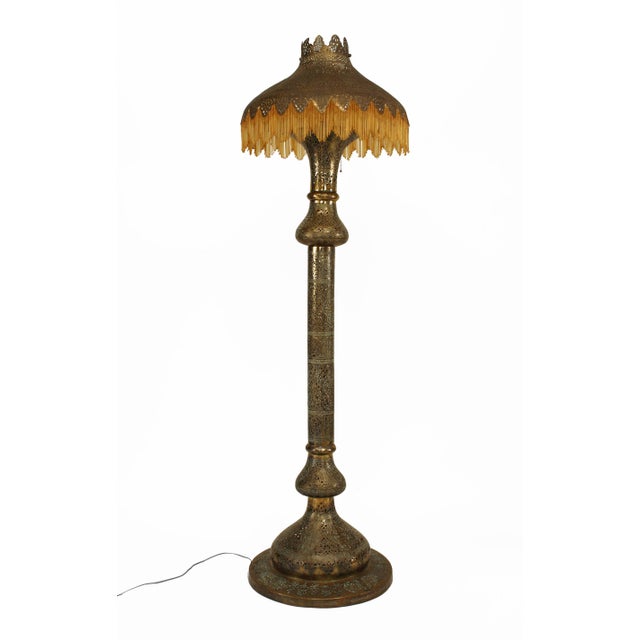 Brass Filigree Beaded Floor Lamp Chairish
