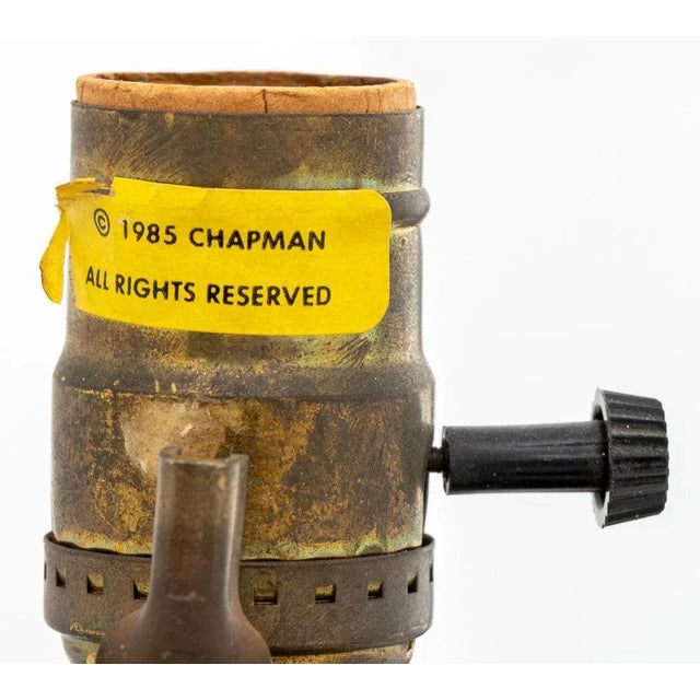 Modern Chapman Art Deco Style Brass & Glass Lamps, Pair For Sale - Image 3 of 6