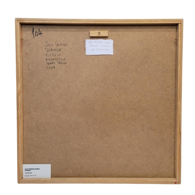 Technique: Water encaustic Title of the work: “Qvadrum” Author: Julio Sendino Signed in the lower left corner Style:...