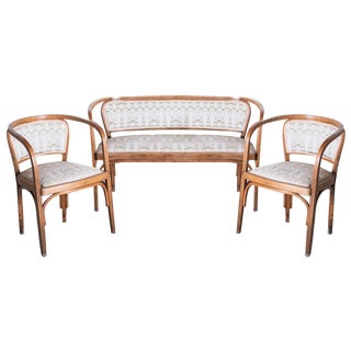 Art Nouveau Model No. 715 Living Room Set by Gustav Siegel for Jacob & Josef Kohn, Vienna 1905, Set of 3 For Sale
