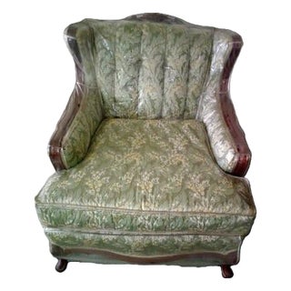 French-Provincial Wingback Armchair (Matches Couch) For Sale