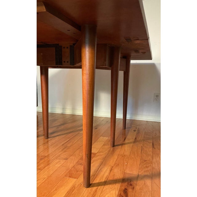 Conant Ball Dining Farm Table Drop Leaf Gate Leg Folding Solid Maple, Circa 1960’s For Sale - Image 9 of 12