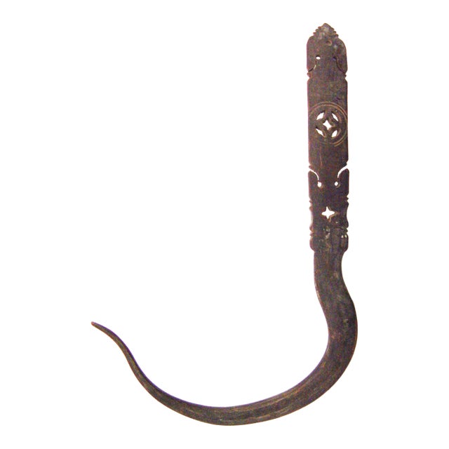 19th Century Carved Horn Hook For Sale