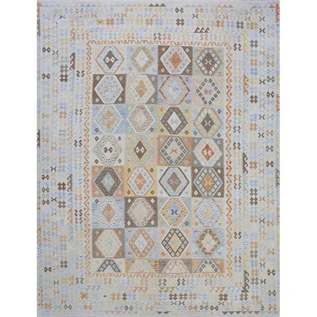 Handwoven Turkish Kilim Area Rug 10’1″ X 13’0″ For Sale - Image 11 of 11