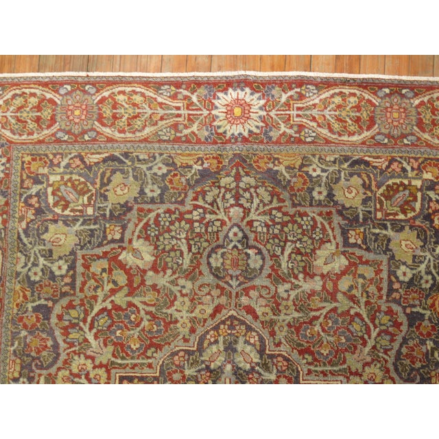 Antique Zabihi Collection Persian Tabriz Accent Rug - 4'7" x 6' For Sale In New York - Image 6 of 9