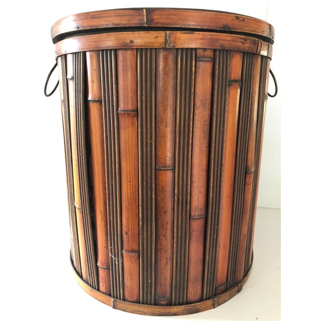 Vintage Large Bamboo Container Chairish