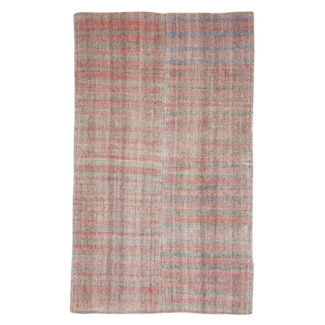 Textile Vintage Striped Turkish Rag Rug For Sale - Image 7 of 7