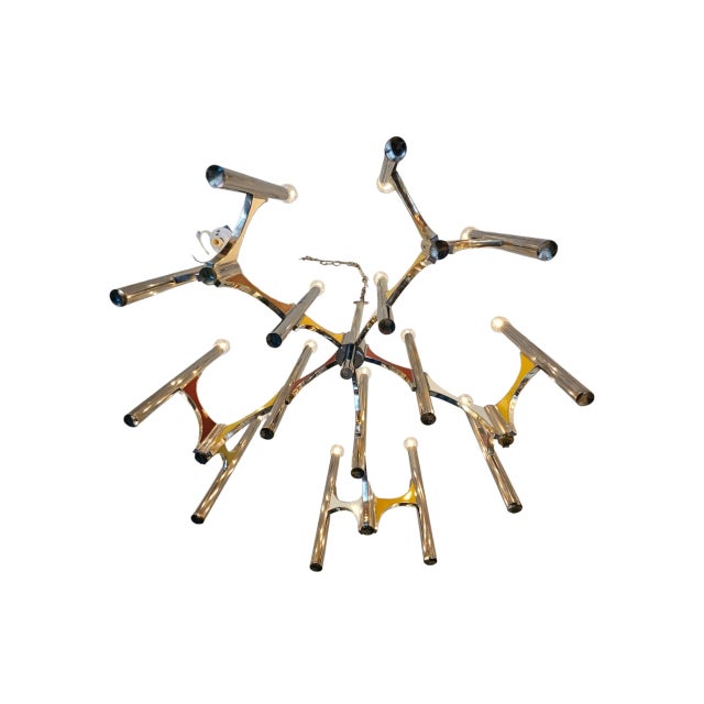 1960s Mid Century Modern Large Chandelier by Gaetano Sciolari For Sale In West Palm - Image 6 of 7