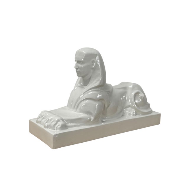 Ceramic Sculpture of a Sphinx by Charles Vos for De Spinx Maastricht, 1920s For Sale - Image 3 of 14