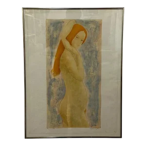 1970s Modern Nude Signed Lithograph
