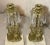 Pair of Antique Ornate Figural Brass Marble Crystal Girandole Candle Holders For Sale - Image 11 of 14