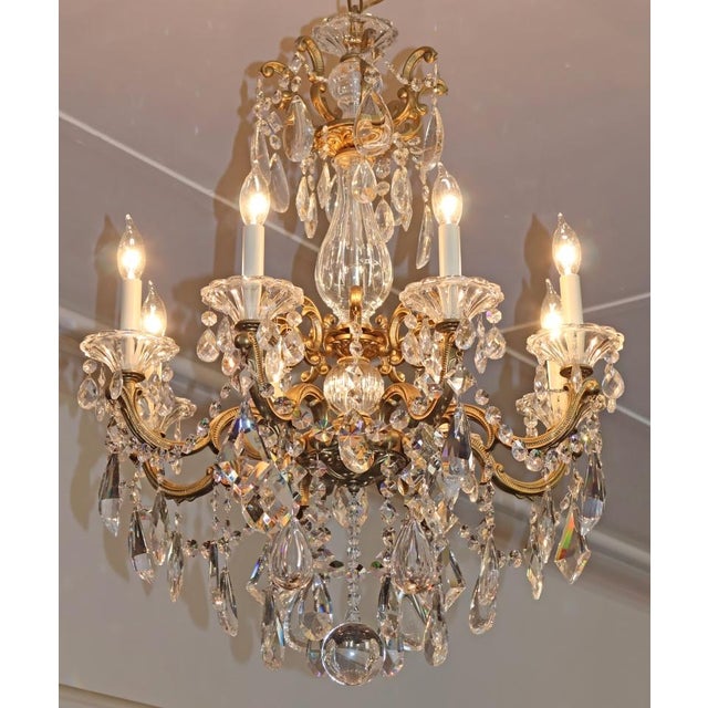 Schonbek La Scala 5007 8 Light Gold Color Crystal Chandelier For Sale - Image 9 of 18