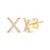 Expertly crafted to symbolize individuality and grace, this exquisite "X" initial stud earring is fashioned from radiant...