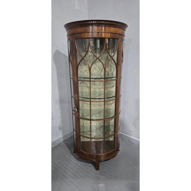 Mahogany Demi-Lune Display Cabinet, 1920s For Sale - Image 11 of 11