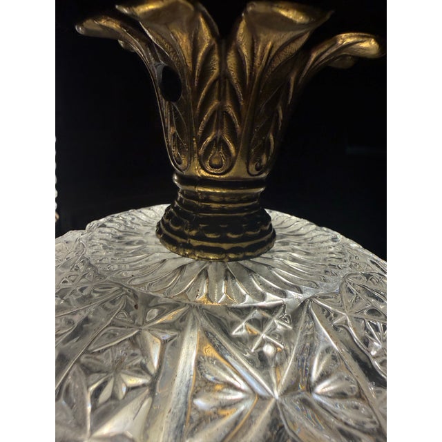 Vintage Hollywood Regency Crystal Glass Pineapple Swag Lamp, 21" For Sale - Image 4 of 9