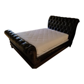 Ralph Lauren Queen Leather Sleigh Bed For Sale