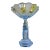 Large Vintage Three Graces Art Deco German Walther & Sohne Blue Frosted Glass Comport For Sale
