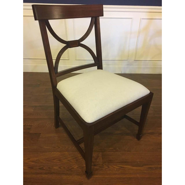 Set of Eight Adams Style Mahogany Dining Chairs by Leighton Hall - Showroom Samples For Sale - Image 9 of 11