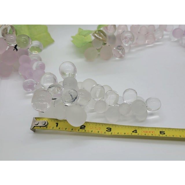 Arts & Crafts Lucite Grape Clusters Clear and Frosted Pinkish Purple 4 Bunches For Sale - Image 3 of 6