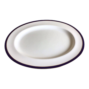 Vintage Spode Consul Cobalt England Bone China Blue Band Gold Rim Oval Platter
