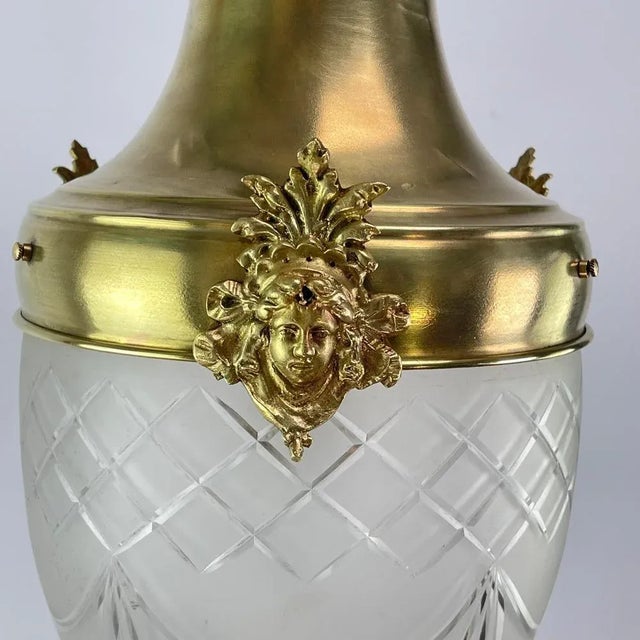 Art Nouveau Tear Drop-Shaped Ceiling Lamp in Bronze, 1900s For Sale - Image 4 of 8