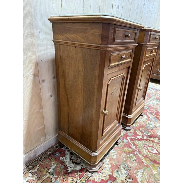 Louis Philippe Bedside Tables in Walnut, Set of 2 For Sale - Image 9 of 10