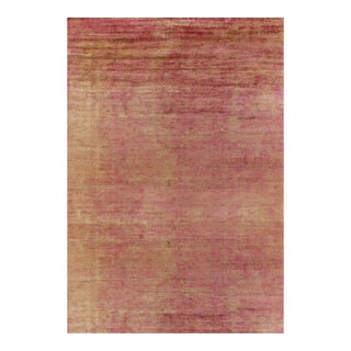 Rug & Kilim’s Oversized Contemporary Rug in Red and Gold Striations -13'x19' For Sale