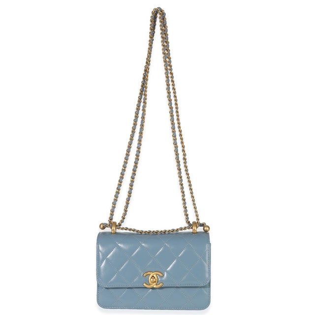 Blue Blue Quilted Calfskin Mini Perfect Fit Flap Bag For Sale - Image 8 of 9