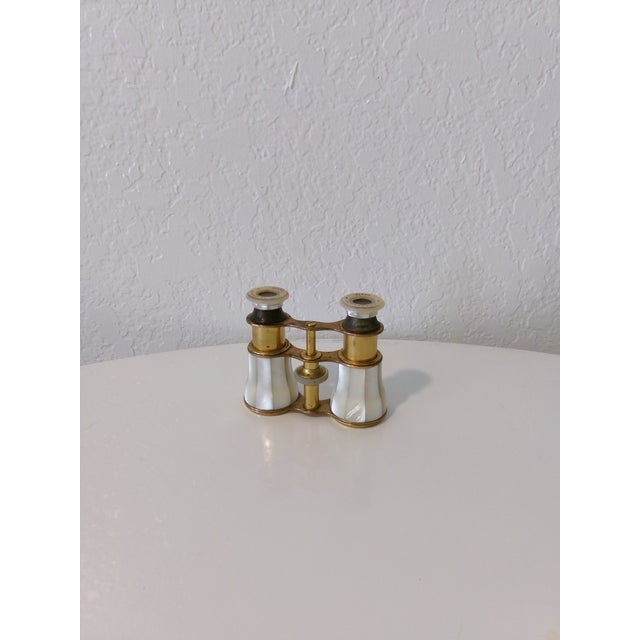 Early 20th Century Lemaire Paris Mother of Pearl and Brass Opera Glasses For Sale - Image 9 of 12